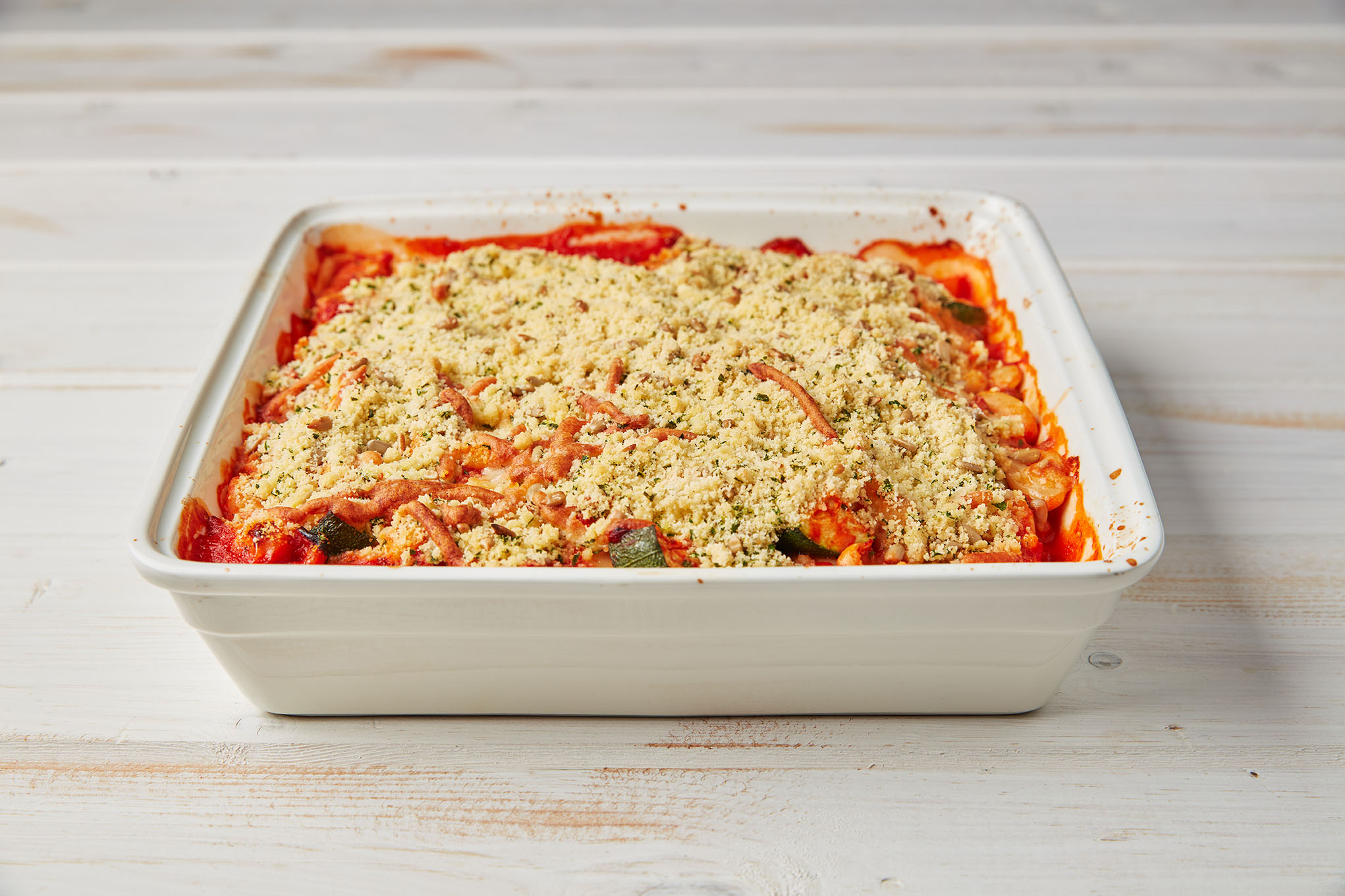 Roasted Vegetable Butter Bean Crumble  